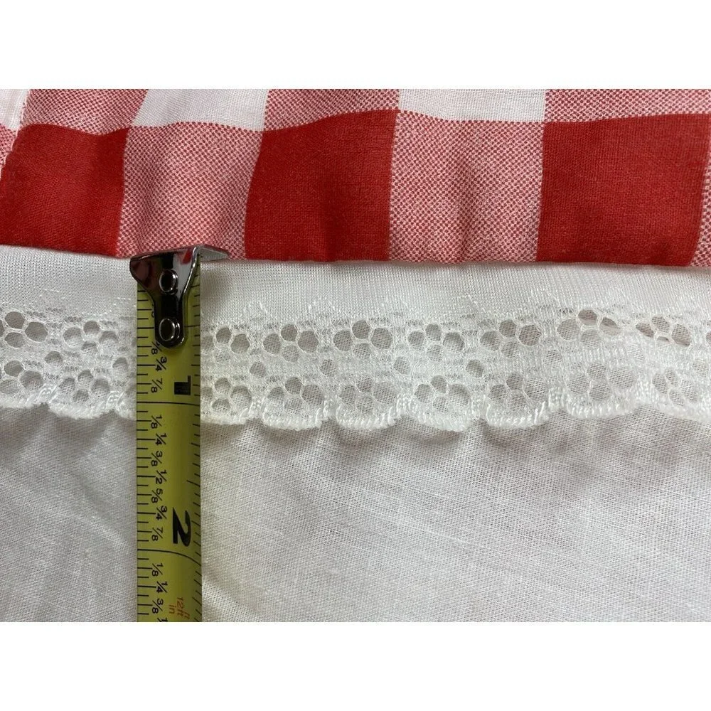 VTG‎ 70s 80s Handmade Red Gingham Quilt 53x39 Bunny Appliqué Cottagecore Easter